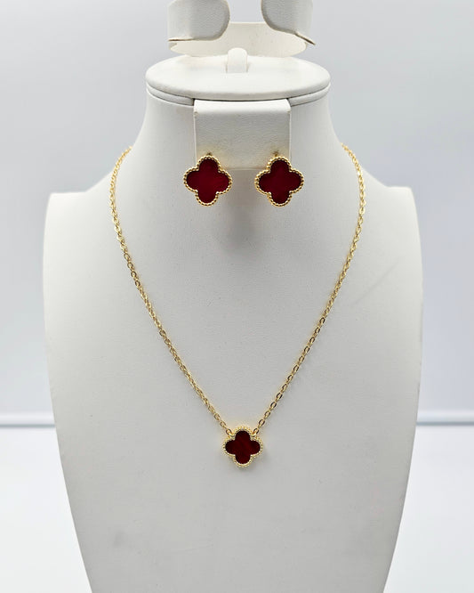 DA 734 RED NECKLACE AND EARRING