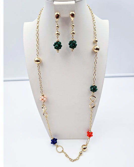 DA 875 LONG CHAIN AND EARRING