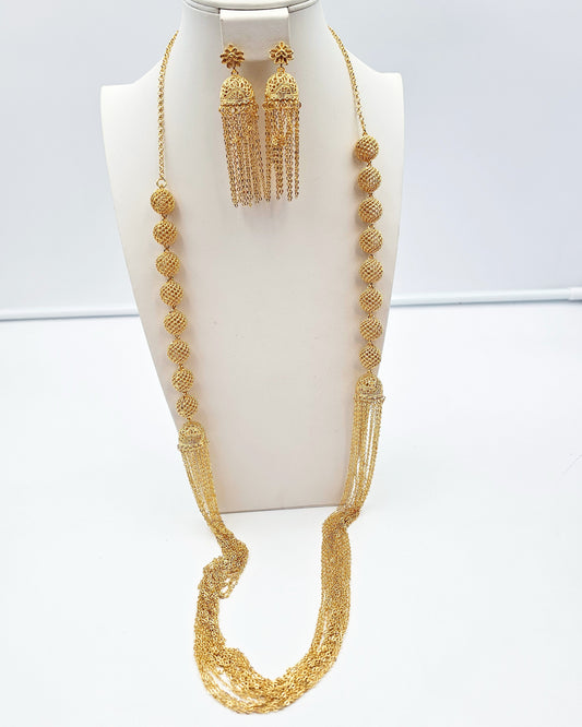DA 876 LONG CHAIN AND EARRING