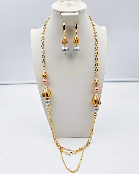 DA 873 LONG CHAIN AND EARRING