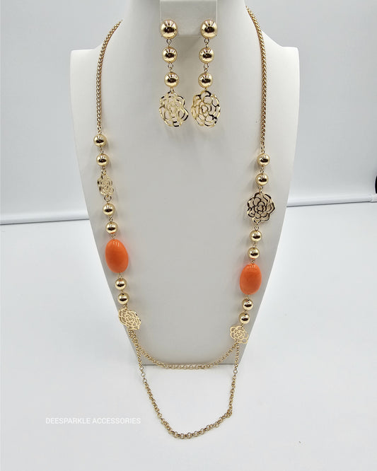DA 035 Long Necklace with Earring